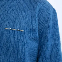 Broche or jaune et perles