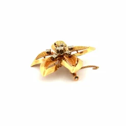 Broche Or Jaune 18k & Diamants