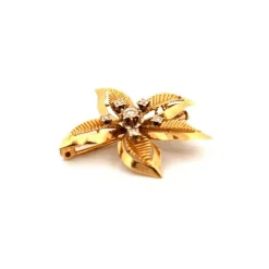 Broche Or Jaune 18k & Diamants