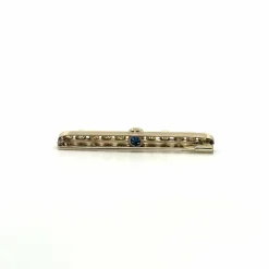 Broche Or Jaune 18k Saphir & Perles