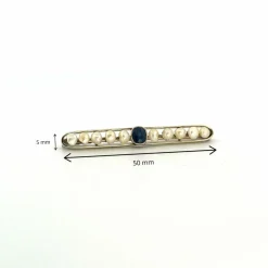 Broche Or Jaune 18k Saphir & Perles