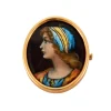 Broche Or Jaune émail de Limoges
