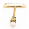 Broche Or jaune Perle