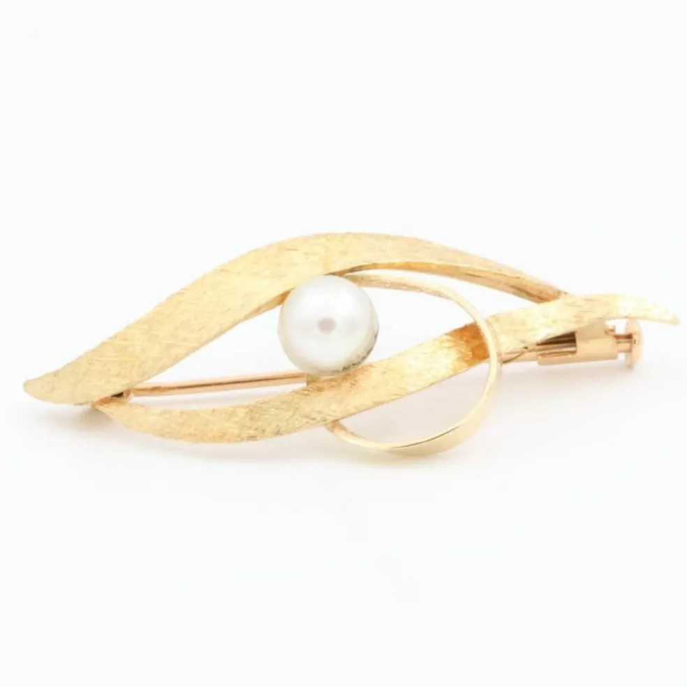 Broche Or jaune Perle