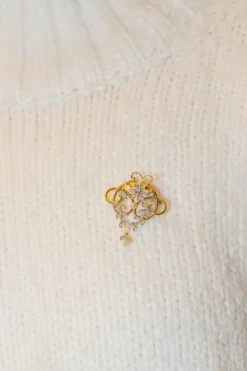 Broche Or jaune Perle