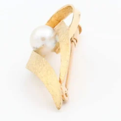 Broche Or jaune Perle