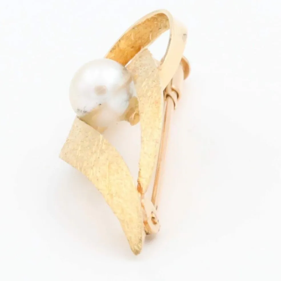 Broche Or jaune Perle