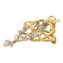 Broche Or jaune Perle