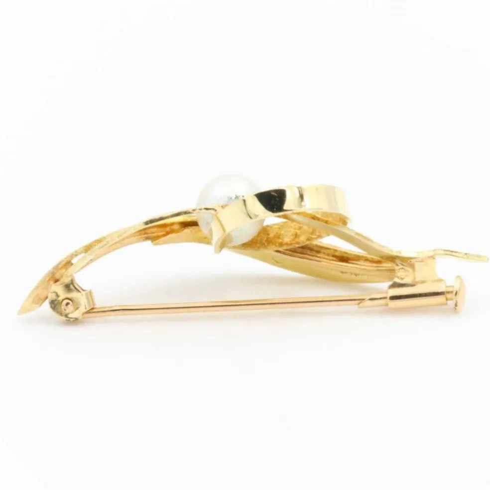 Broche Or jaune Perle