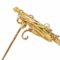 Broche Or jaune Perle