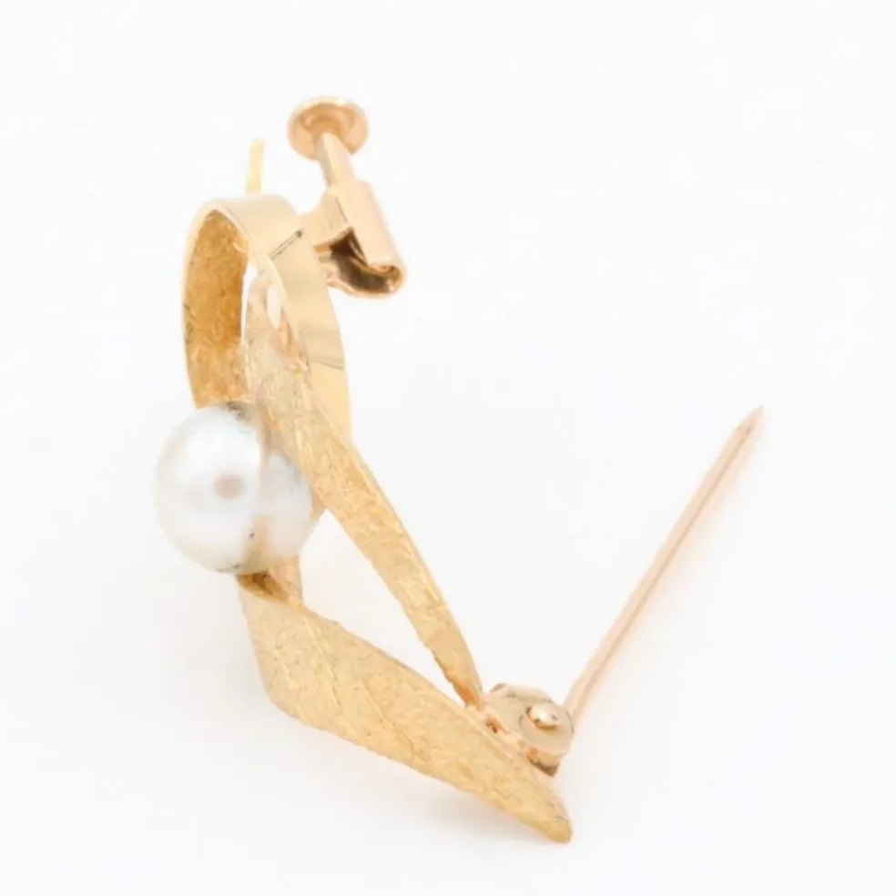 Broche Or jaune Perle