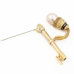 Broche Or jaune Perle