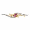 Broche Or jaune Rubis