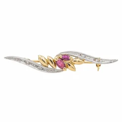 Broche Or jaune Rubis