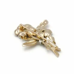 Broche or, platine, diamants, rubis
