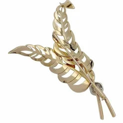 Broche, or rose, platine, diamant.