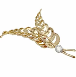 Broche, or rose, platine, diamant.