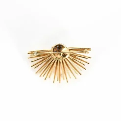 Broche or rose, saphir et diamants