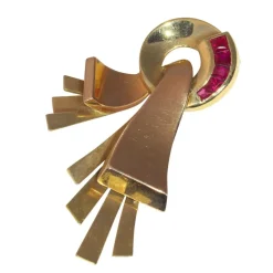 Broche or, rubis