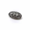 broche ou pendentif ovale en argent et diamant avec dos en or