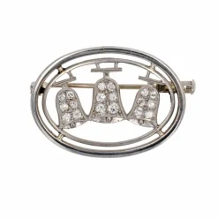 Broche ovales et ses cloches diamantées