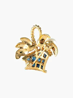 Broche Panier Perles Saphirs