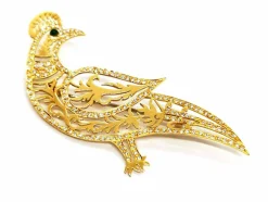 Broche Paon Or jaune Diamant
