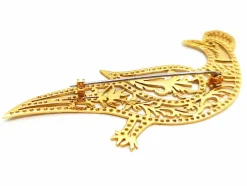 Broche Paon Or jaune Diamant