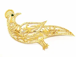 Broche Paon Or jaune Diamant