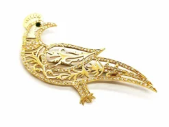 Broche Paon Or jaune Diamant