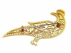 Broche Paon Or jaune Diamant