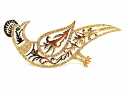 Broche Paon Or jaune Diamant
