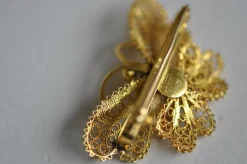 Broche papillon ancienne en or jaune