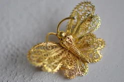Broche papillon ancienne en or jaune
