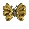 Broche Papillon or jaune et blanc diamants