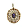 Broche Pendentif or émail perles et rubis