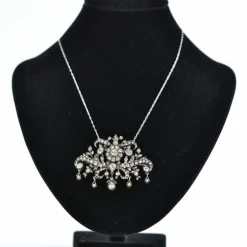 Broche pendentif ancien diamants taillés en rose