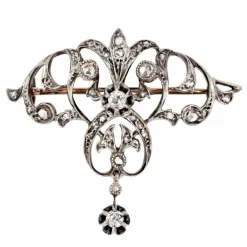 Broche pendentif ancienne diamants