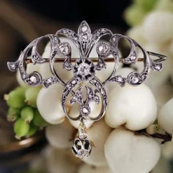 Broche pendentif ancienne diamants