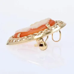 Broche pendentif camée et or ajouré