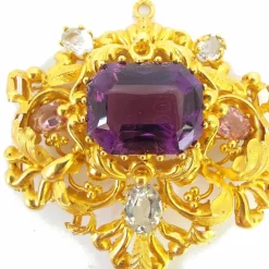 Broche pendentif Charles X améthyste