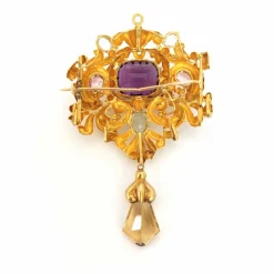 Broche pendentif Charles X améthyste