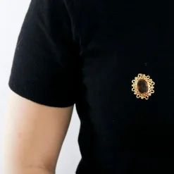 Broche pendentif citrine mandarine