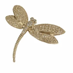 Broche Pendentif Libellule, Or Jaune & Diamants
