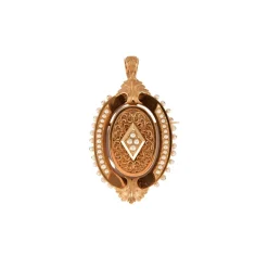 Broche Pendentif Napoléon III Perles