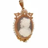 Broche- Pendentif or camée agate- 19ème siècle - Napoléon III