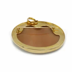 Broche Pendentif or et camée Coquille
