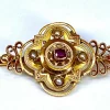 Broche perles fines grenat vers 1900