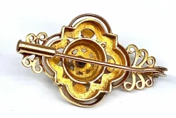 Broche perles fines grenat vers 1900
