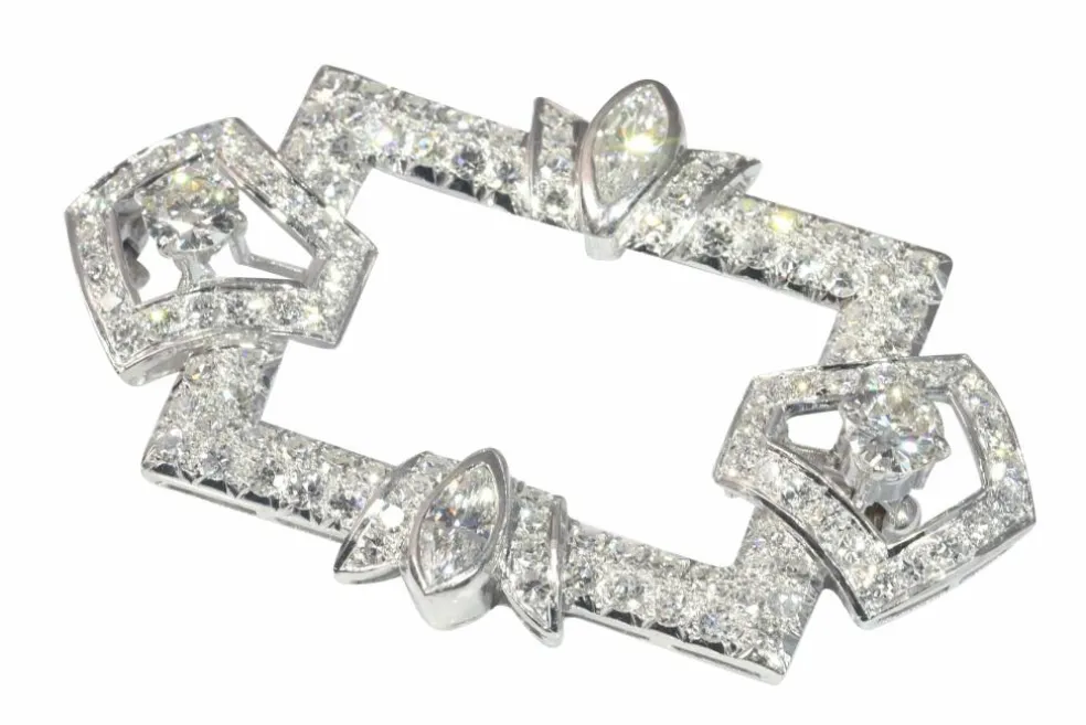 Broche platine, diamant